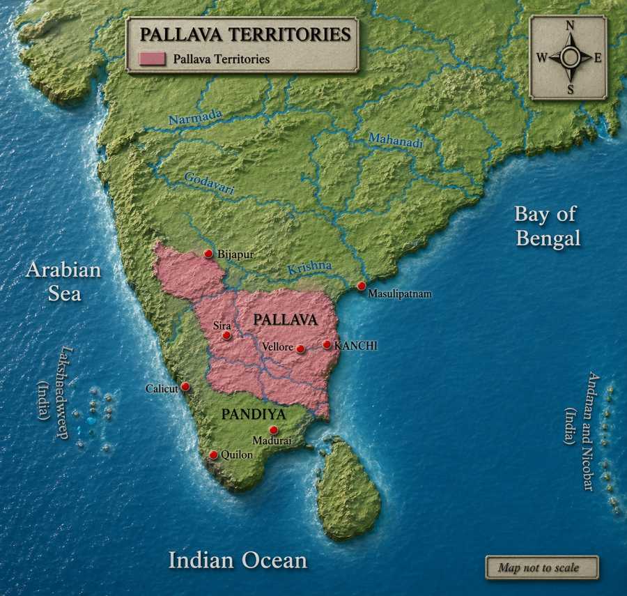 Extent of Pallava Dynasty
